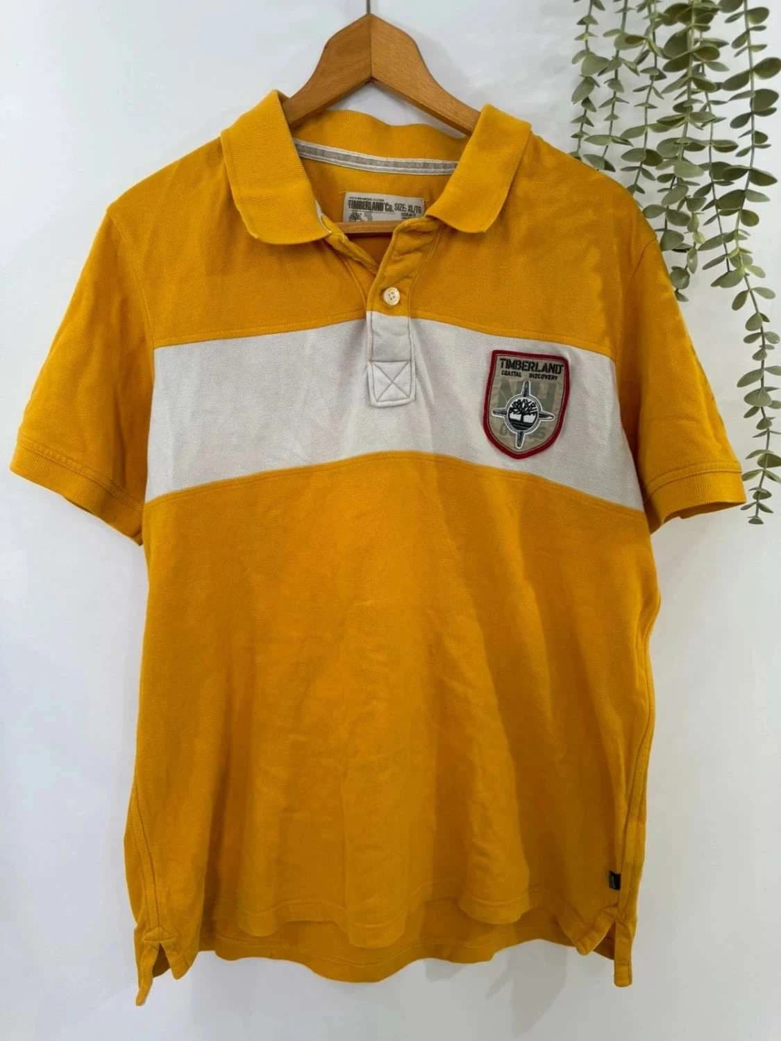 Polo jaune et blanc Timberland patch taille XL - Photo 2/7