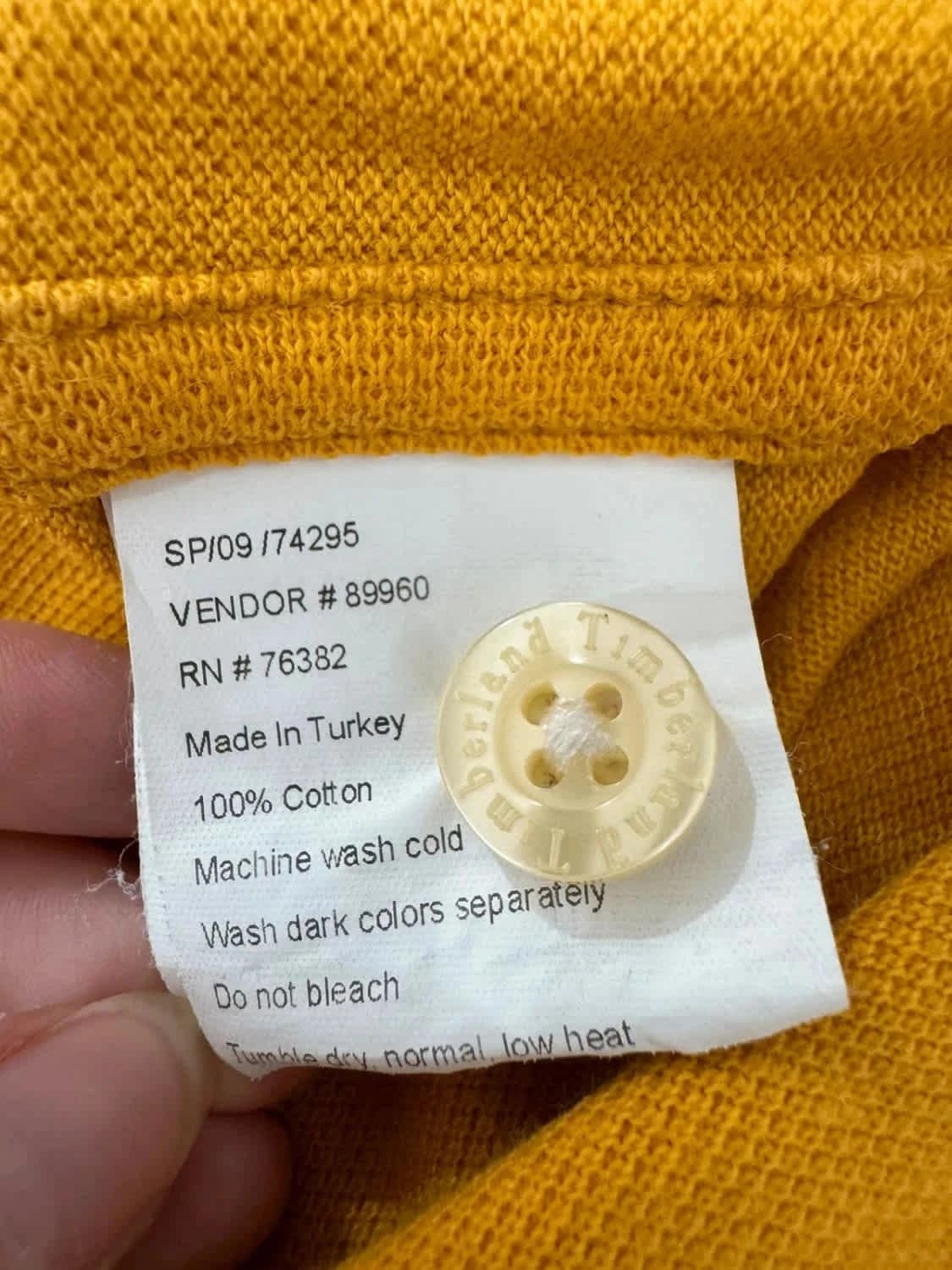 Polo jaune et blanc Timberland patch taille XL - Photo 6/7