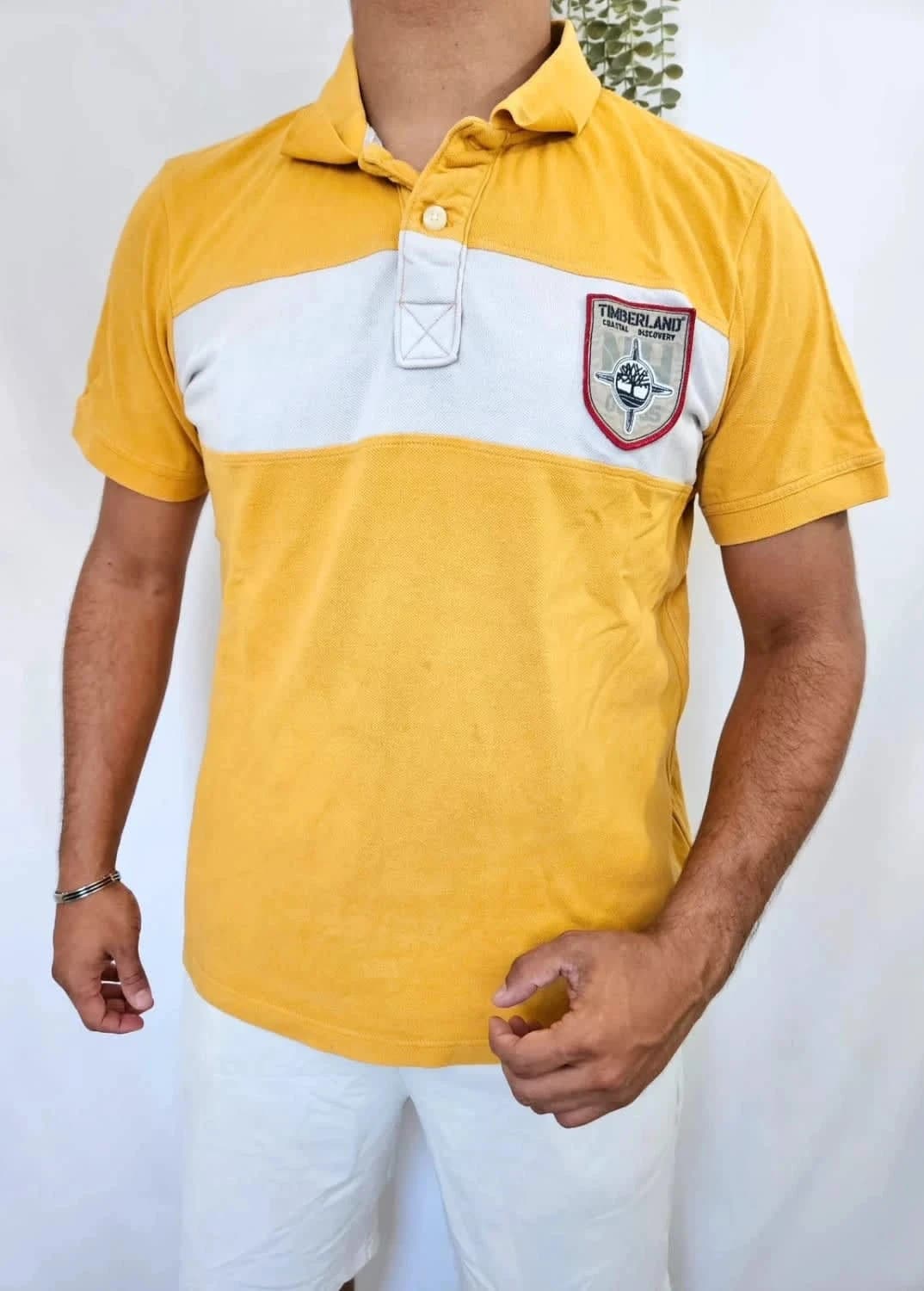 Polo jaune et blanc Timberland patch taille XL - Photo 1/7