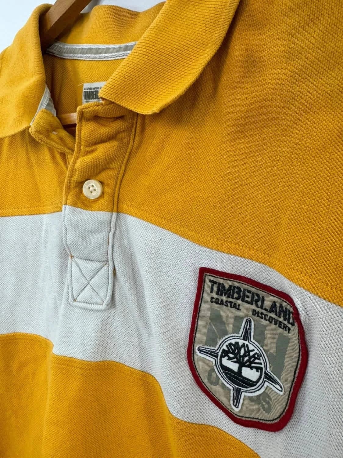 Polo jaune et blanc Timberland patch taille XL - Photo 3/7