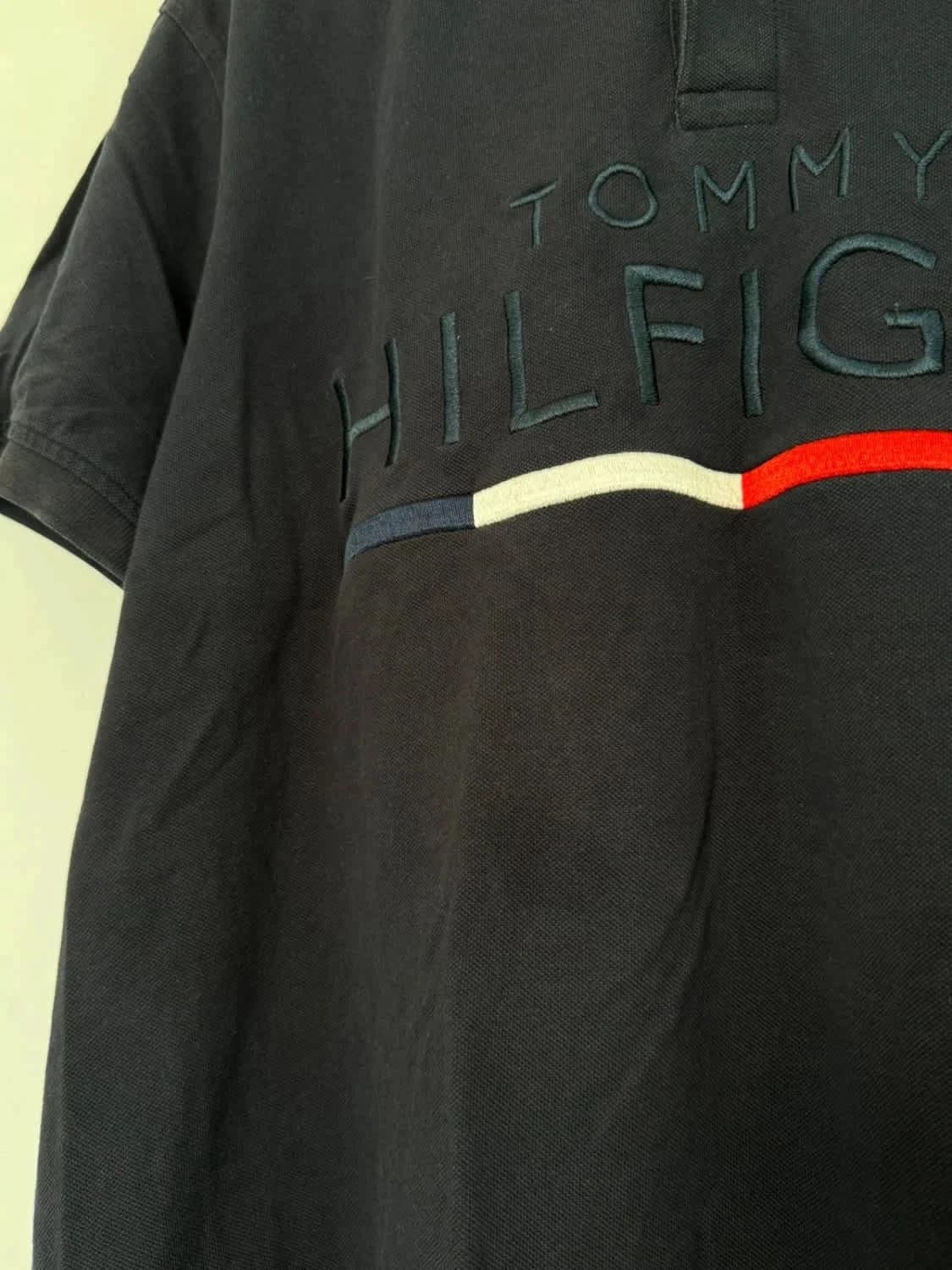 Polo bleu marine Tommy Hilfiger brodé taille XL - Photo 7/7