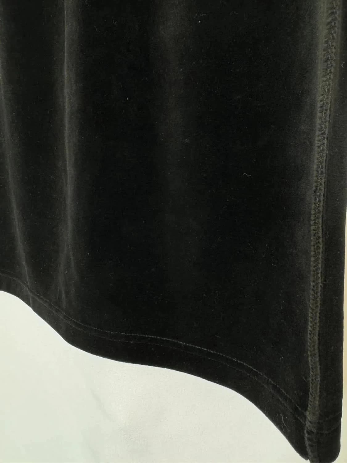 Jupe mi-longue en velours noir Sonia Rykiel Made in France taille S - Photo 4/5