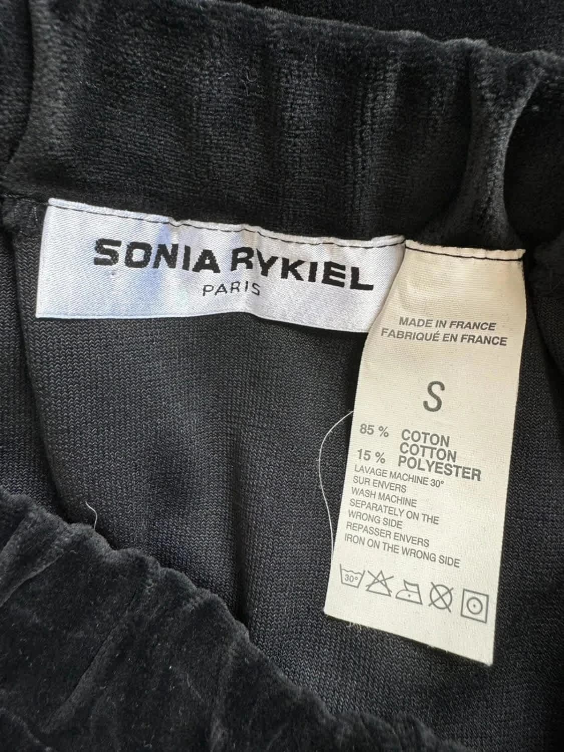 Jupe mi-longue en velours noir Sonia Rykiel Made in France taille S - Photo 5/5