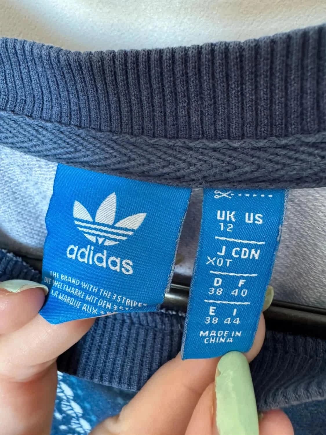 Sweat Adidas Originals Trefoil bleu motif floral/bohème taille 40 - Photo 3/10
