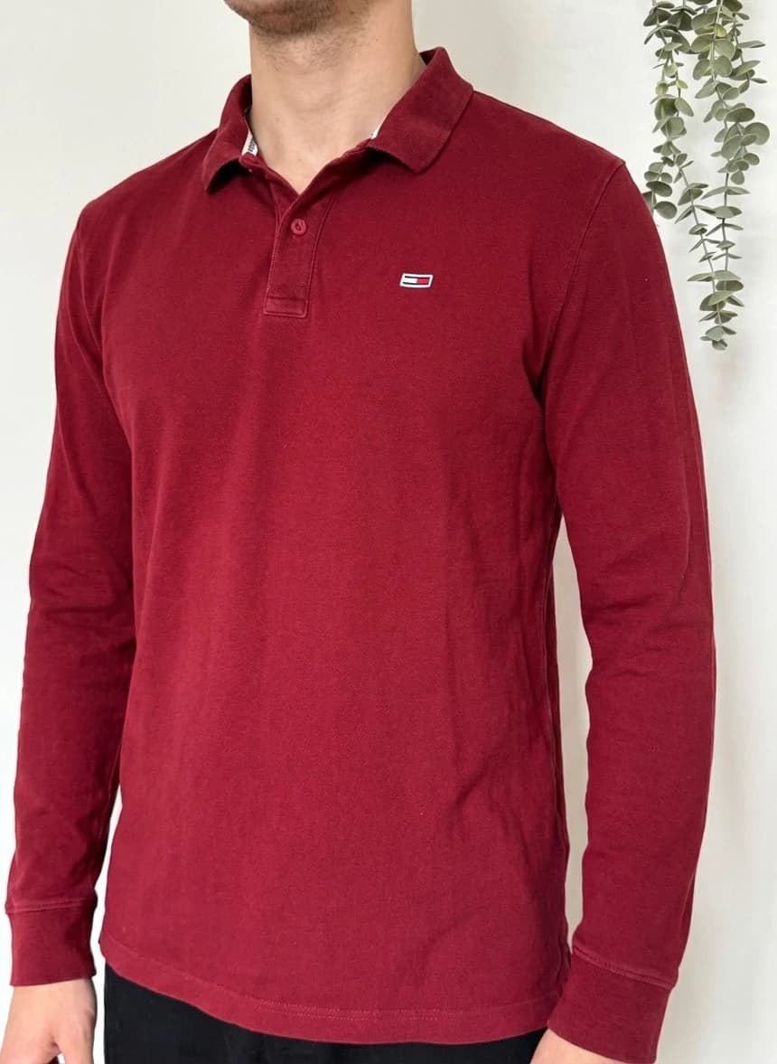 Polo manches longues piqué Tommy Jeans bordeaux taille XL - FP260265 - Photo 1/7