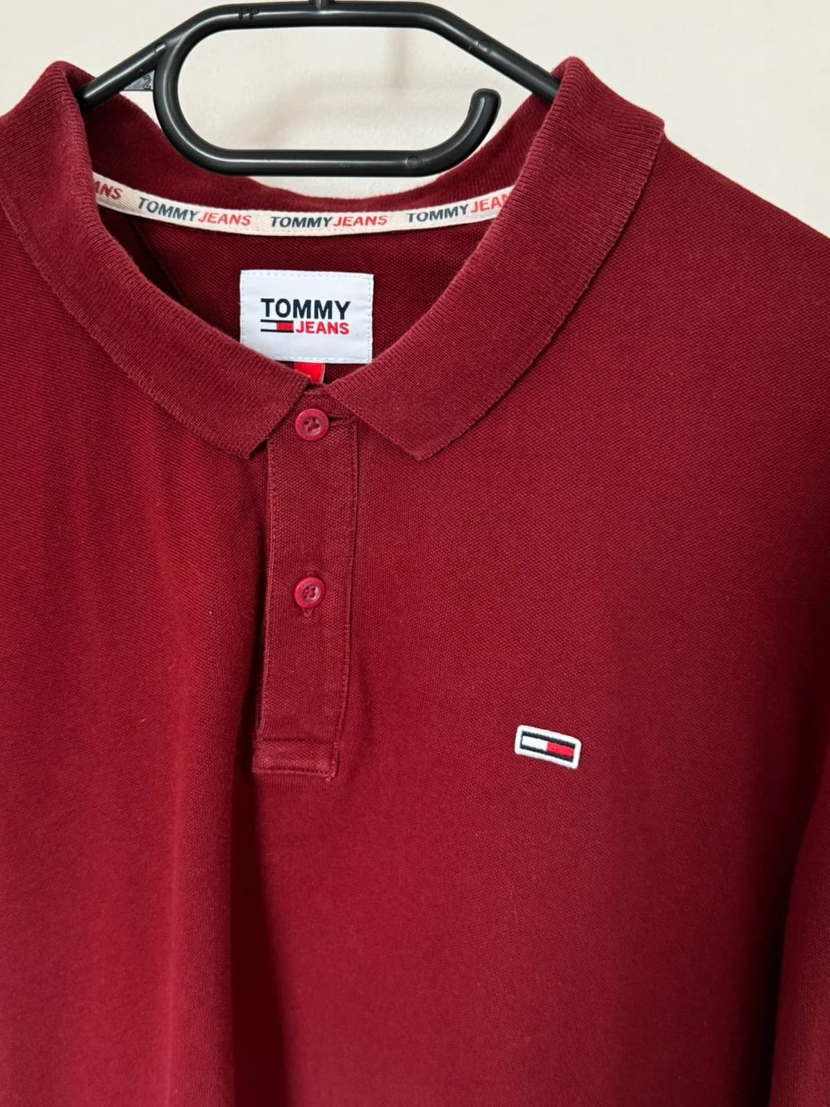 Polo manches longues piqué Tommy Jeans bordeaux taille XL - FP260265 - Photo 4/7
