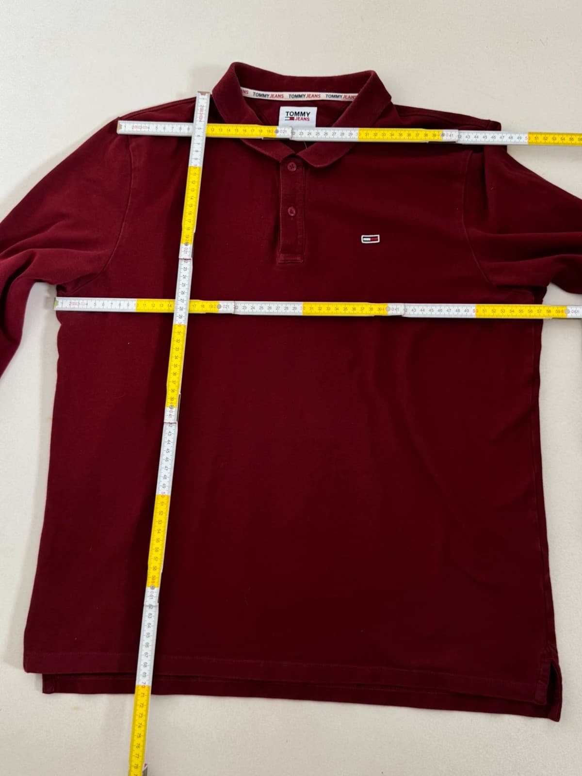 Polo manches longues piqué Tommy Jeans bordeaux taille XL - FP260265 - Photo 7/7