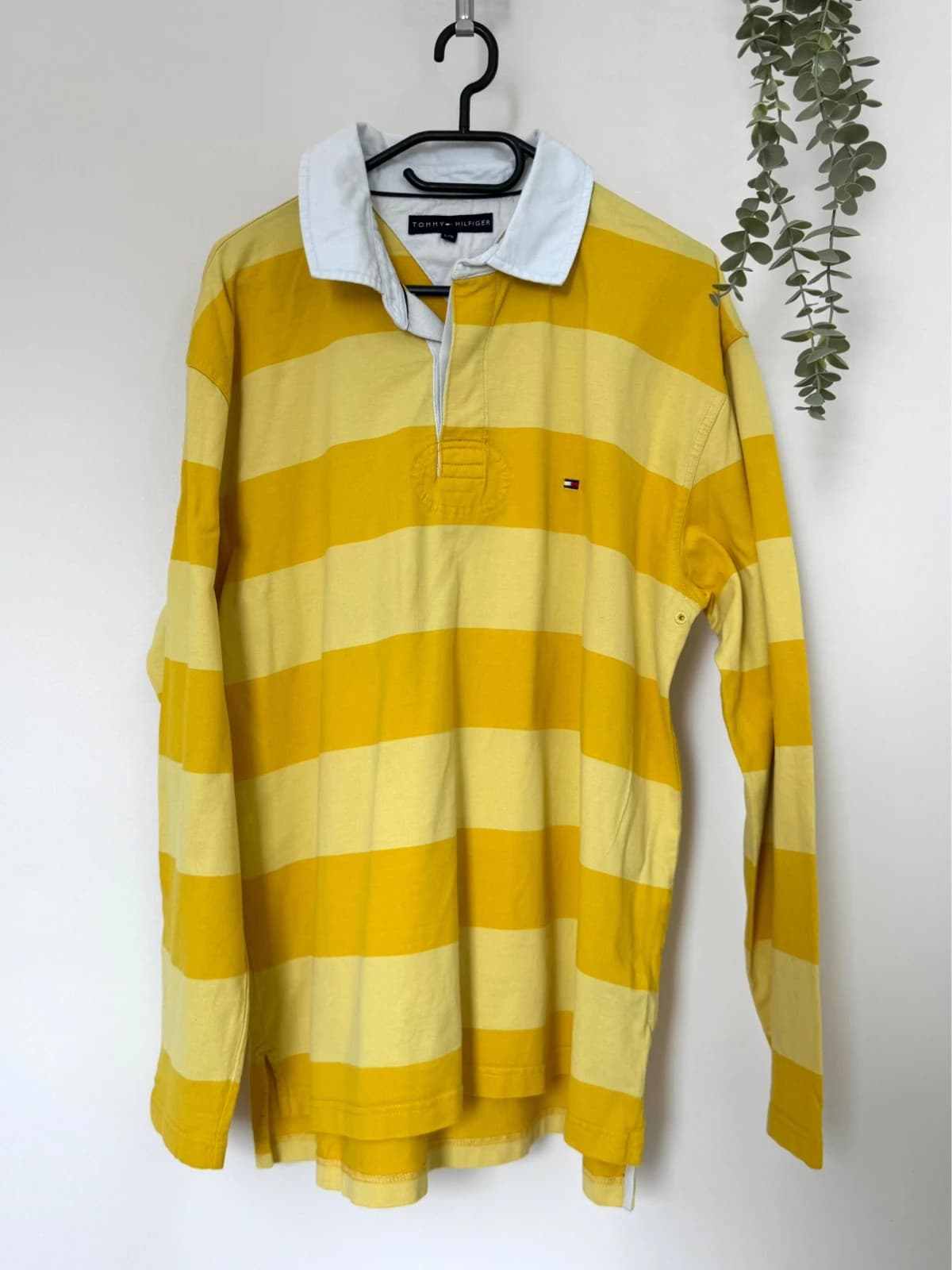 Polo manches longues rugby rayé Tommy Hilfiger jaune écru taille L - FP260220 - Photo 2/9