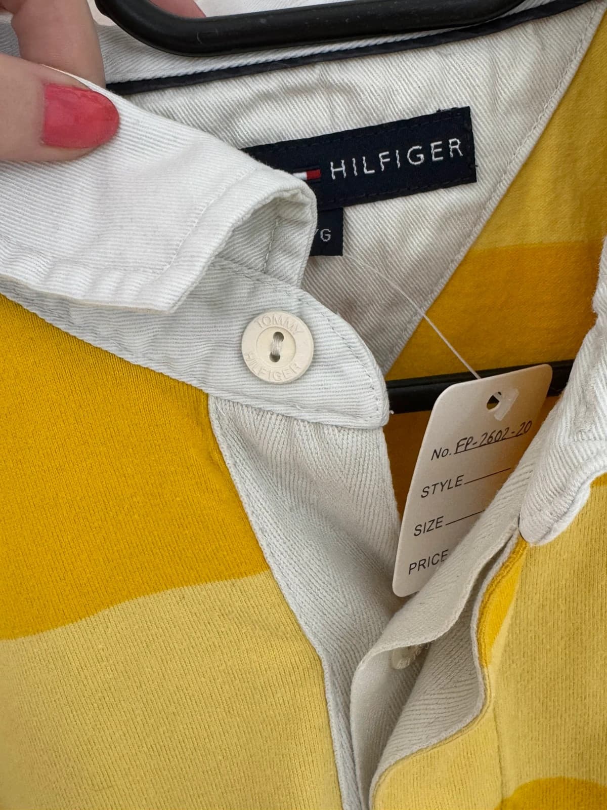 Polo manches longues rugby rayé Tommy Hilfiger jaune écru taille L - FP260220 - Photo 6/9
