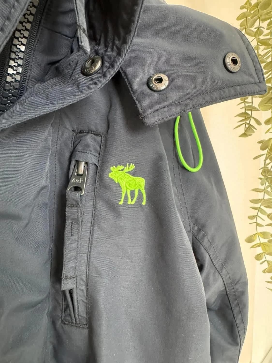 Blouson bleu marine Abercrombie & Fitch logo brodé vert taille S - Photo 4/13