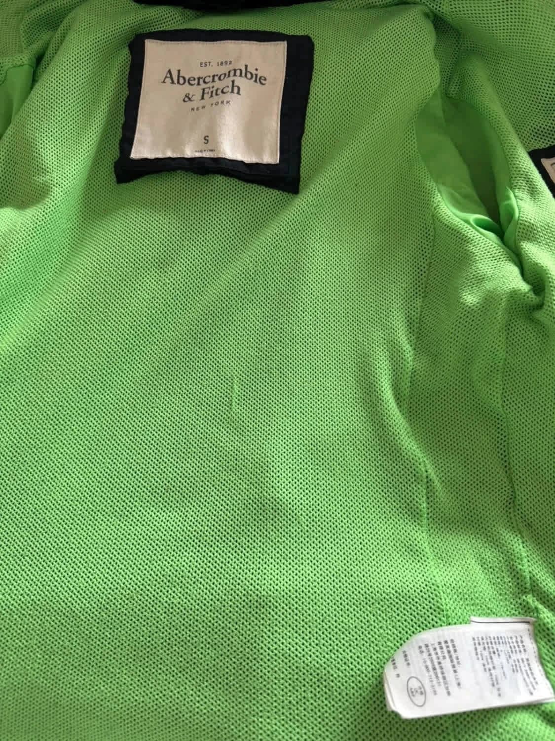 Blouson bleu marine Abercrombie & Fitch logo brodé vert taille S - Photo 10/13