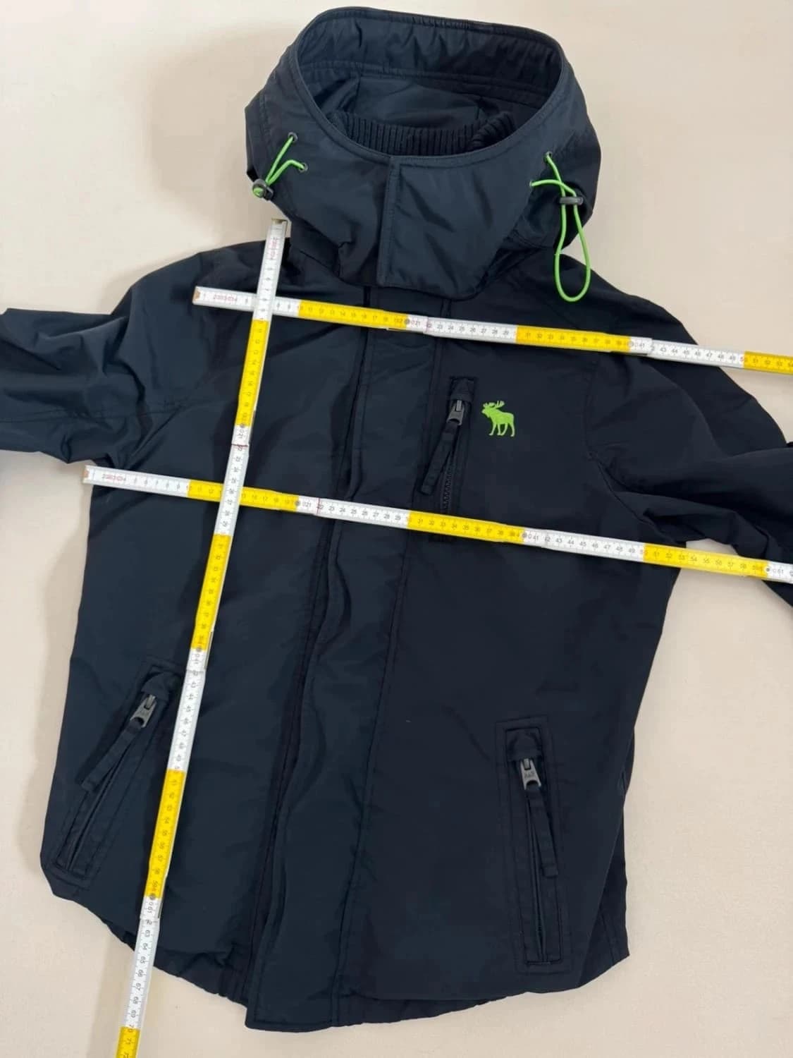 Blouson bleu marine Abercrombie & Fitch logo brodé vert taille S - Photo 12/13