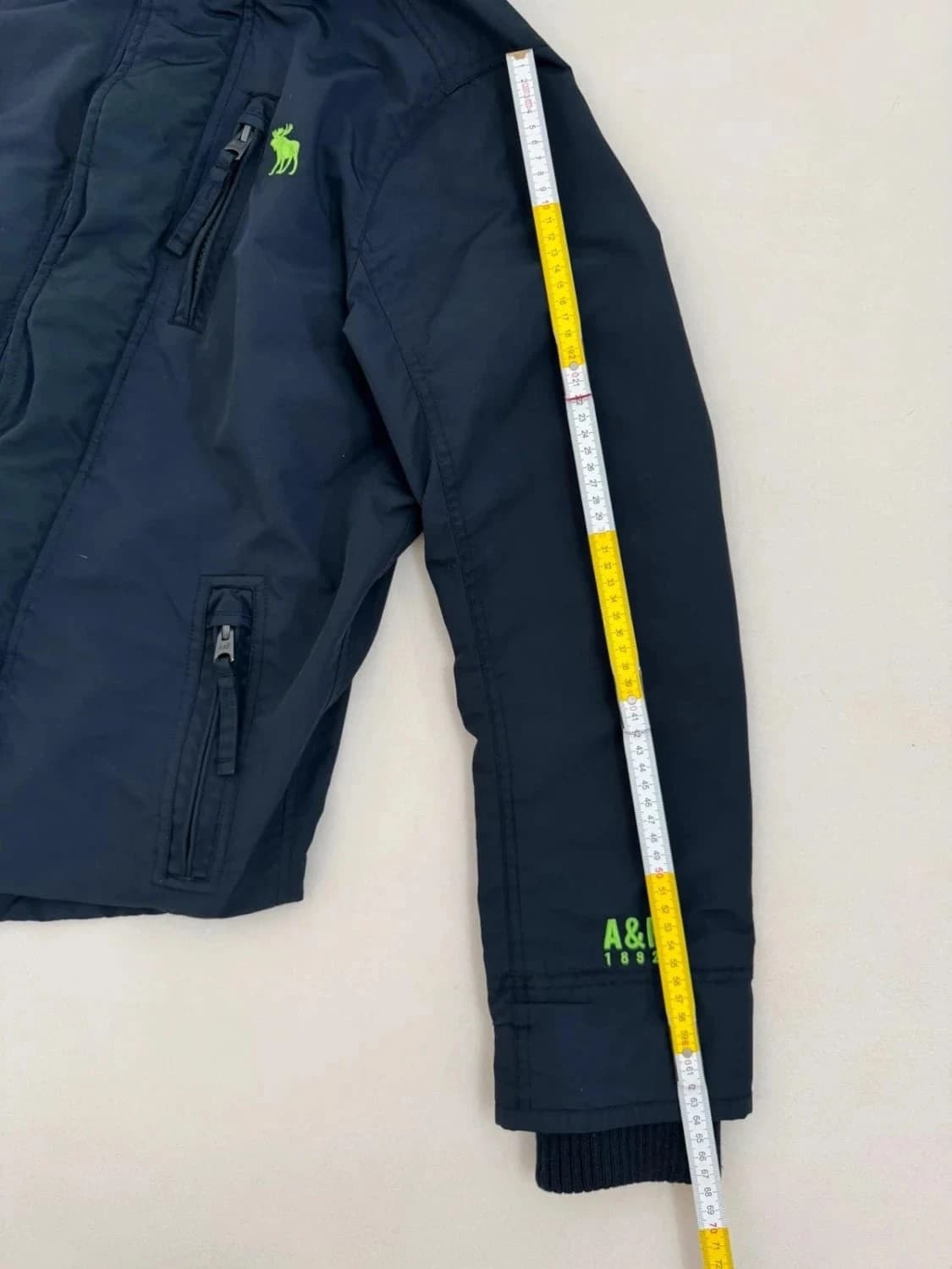 Blouson bleu marine Abercrombie & Fitch logo brodé vert taille S - Photo 13/13