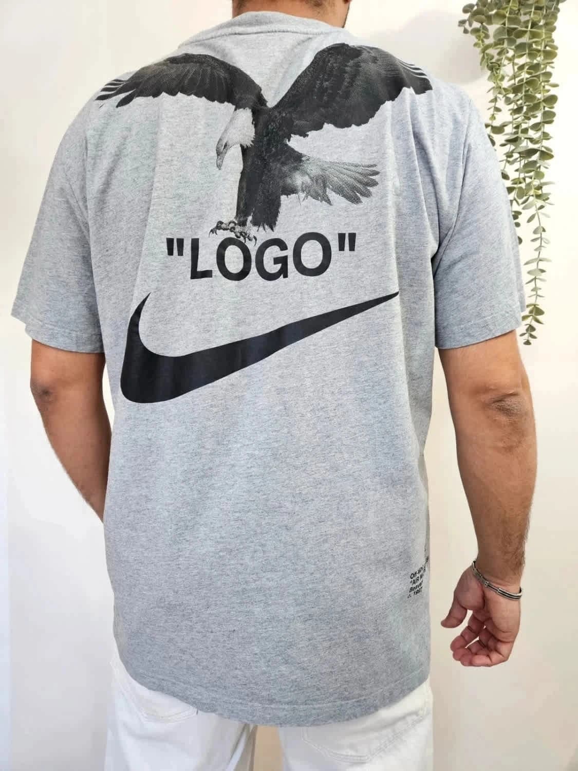 T-shirt oversize gris collab Off-White x Nike Air Max 97 grand logo swoosh au dos taille XXL - Photo 2/11