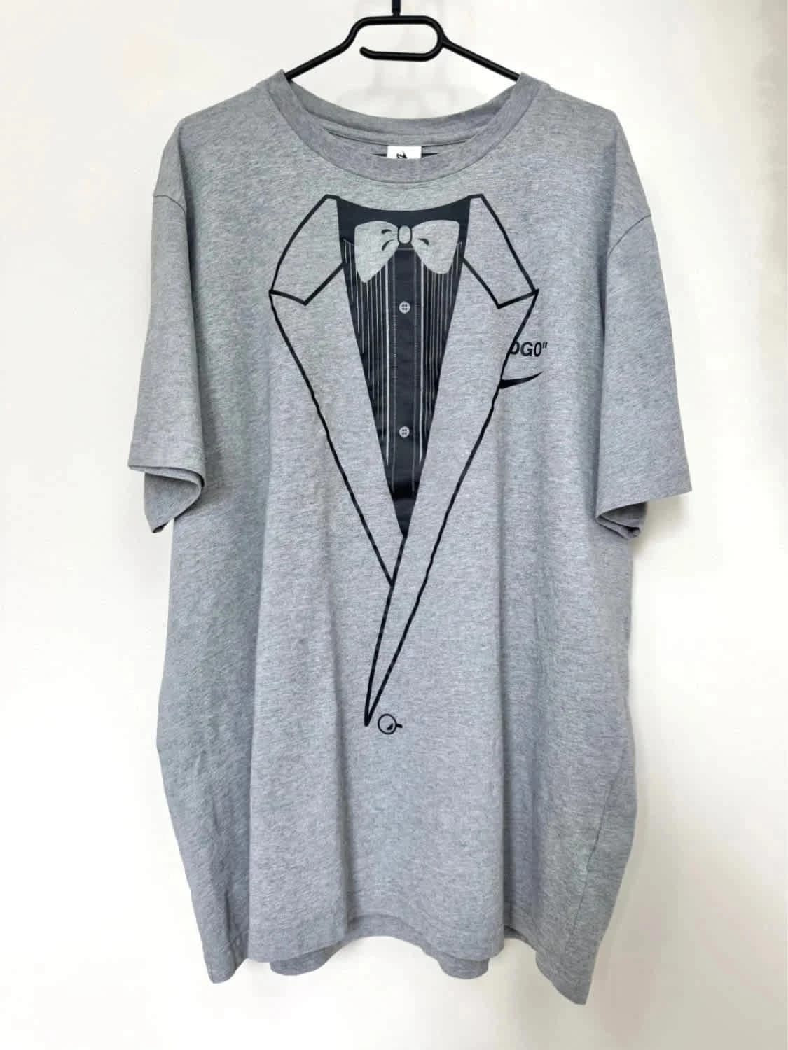 T-shirt oversize gris collab Off-White x Nike Air Max 97 grand logo swoosh au dos taille XXL - Photo 6/11
