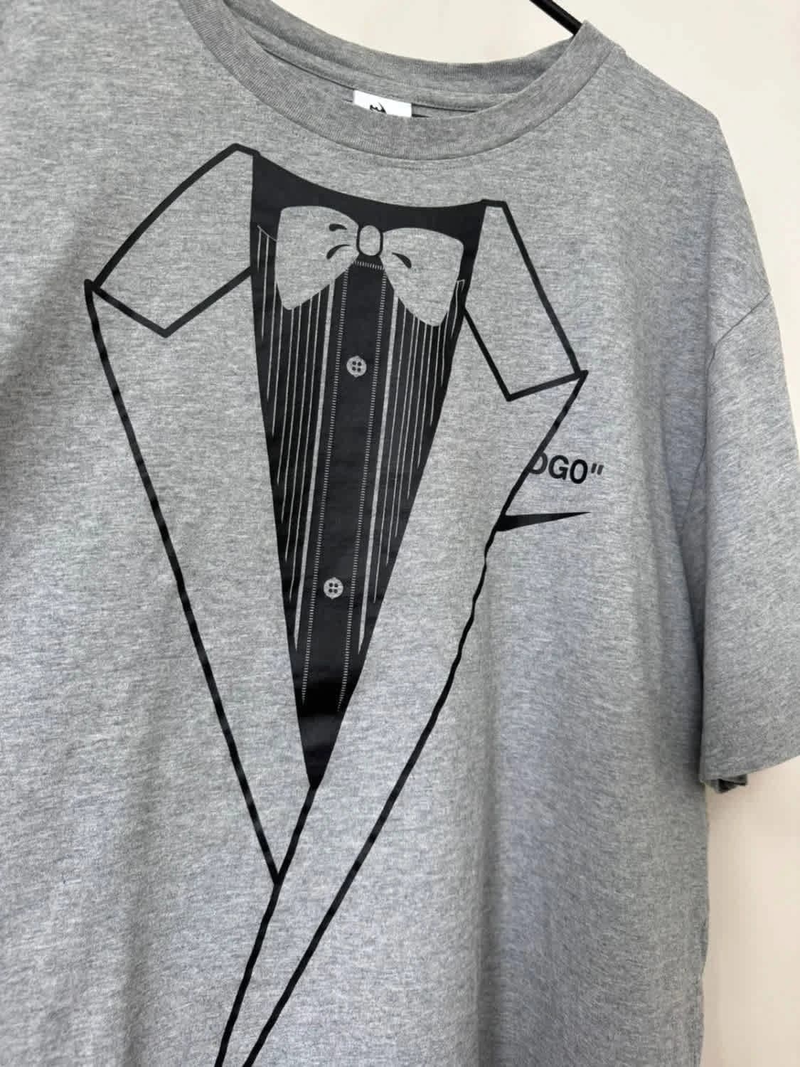 T-shirt oversize gris collab Off-White x Nike Air Max 97 grand logo swoosh au dos taille XXL - Photo 7/11