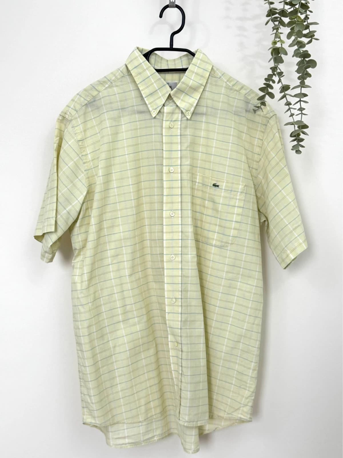 Chemise manches courtes Lacoste coton carreaux jaune pâle taille 42/XL - FP260191 - Photo 2/8