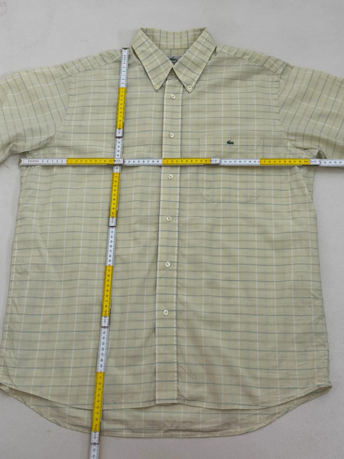 Chemise manches courtes Lacoste coton carreaux jaune pâle taille 42/XL - FP260191 - Photo 8/8