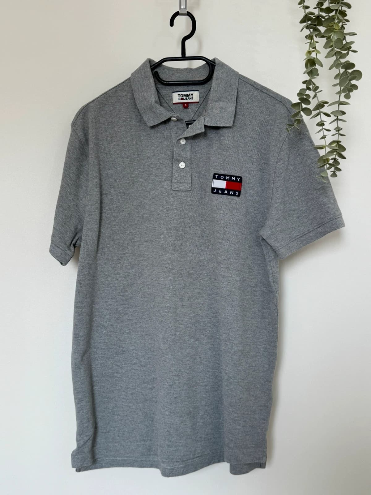 Polo Tommy Jeans gris chiné logo drapeau taille S - FP260223 - Photo 2/7