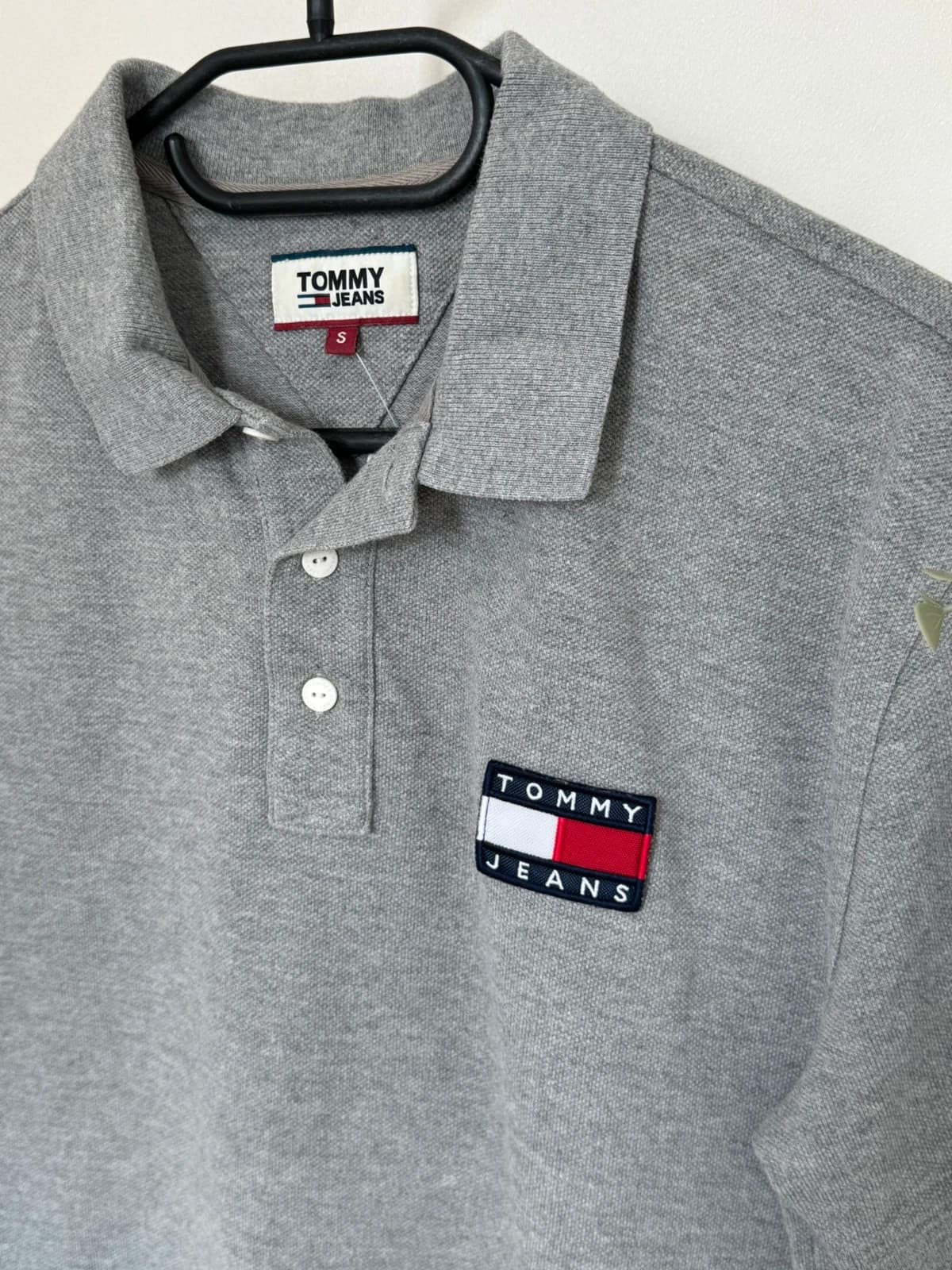 Polo Tommy Jeans gris chiné logo drapeau taille S - FP260223 - Photo 3/7