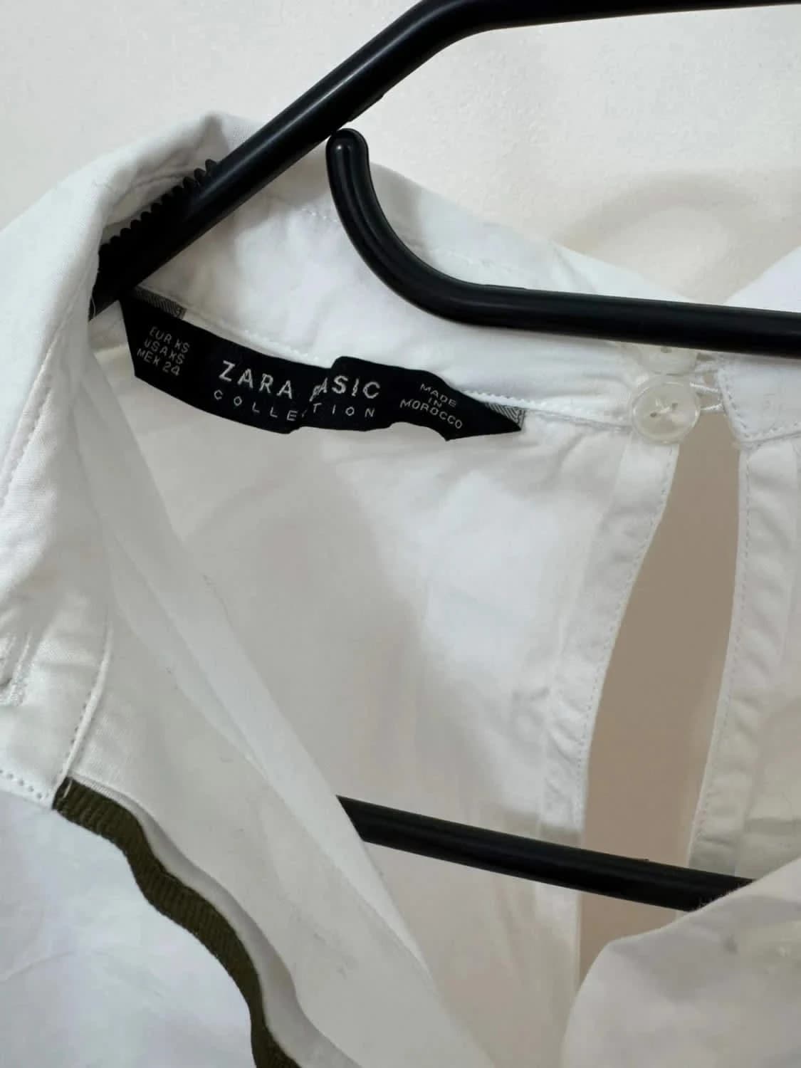 Chemise blanche oversize Zara avec patchworks taille XS - Photo 4/6