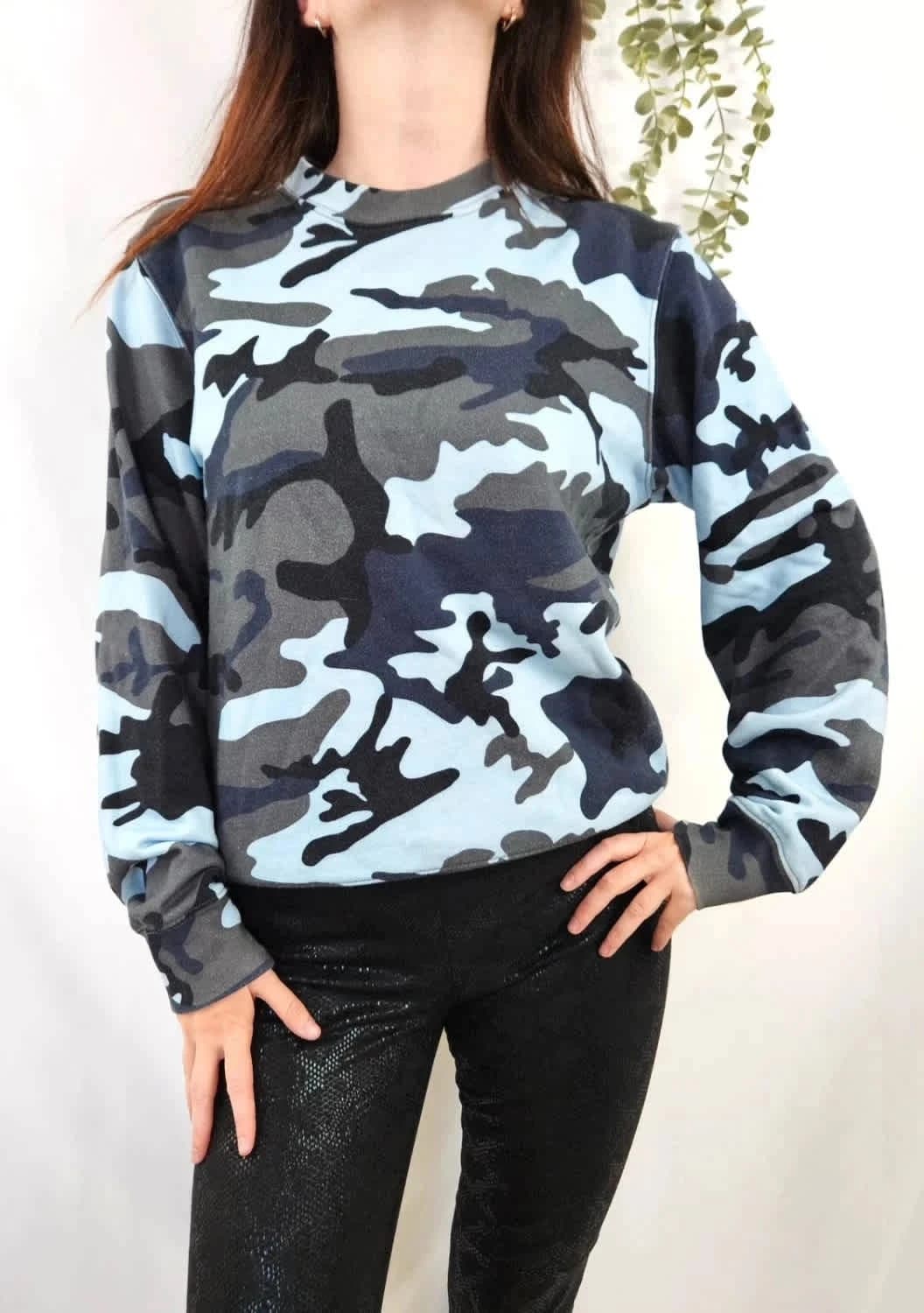 Sweat-shirt camouflage Sandro bleu taille S - Photo 1/6