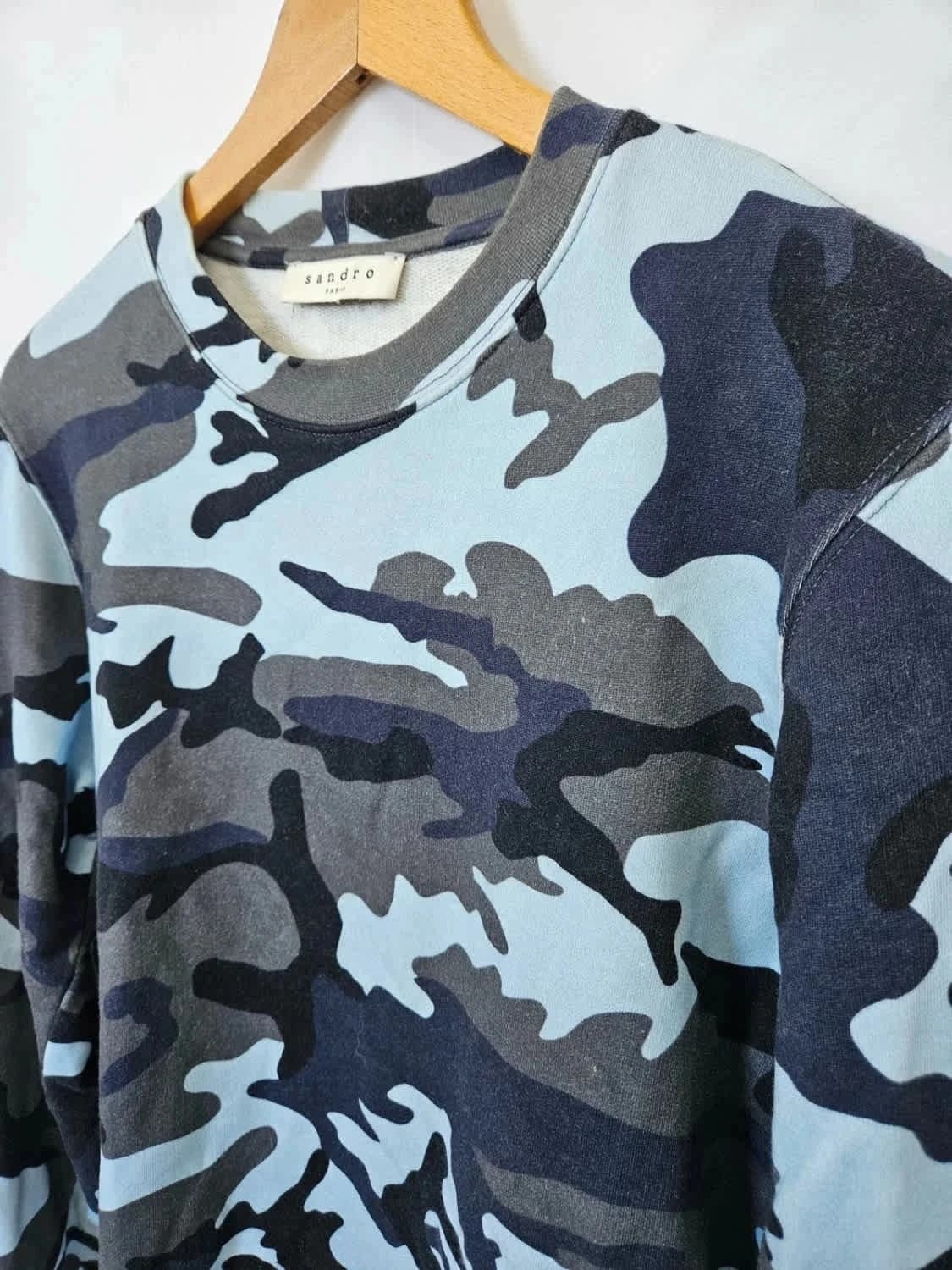 Sweat-shirt camouflage Sandro bleu taille S - Photo 3/6