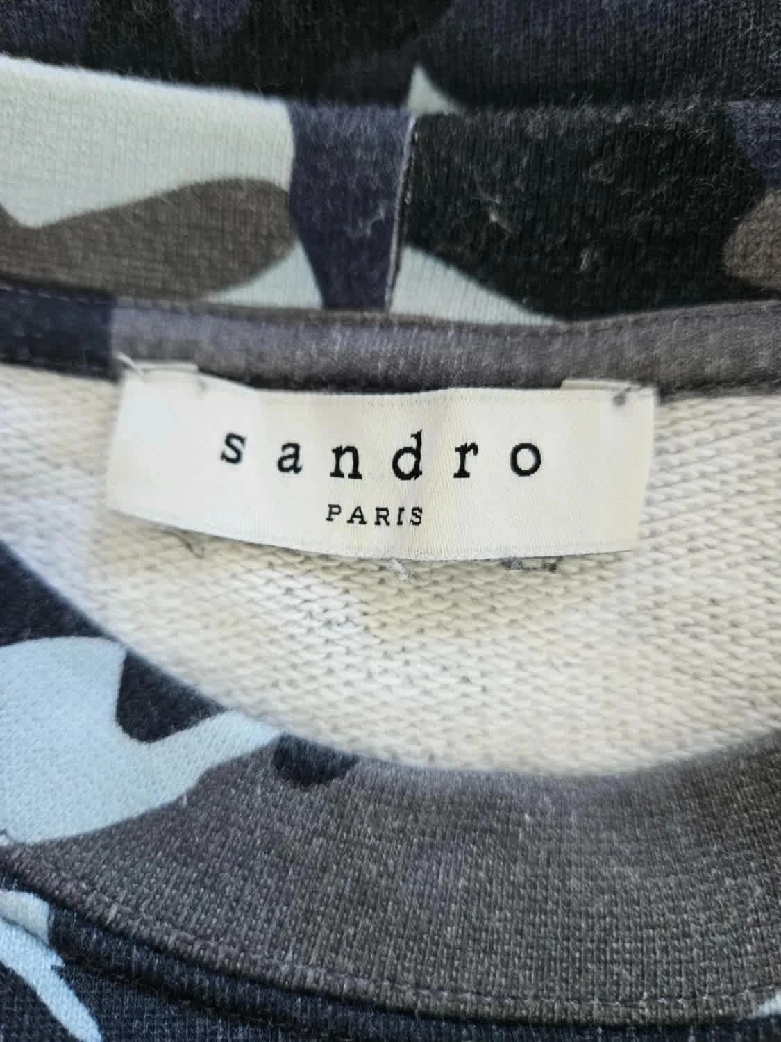 Sweat-shirt camouflage Sandro bleu taille S - Photo 4/6