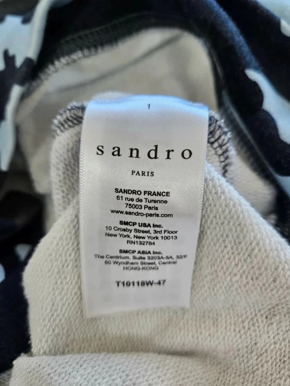 Sweat-shirt camouflage Sandro bleu taille S - Photo 5/6