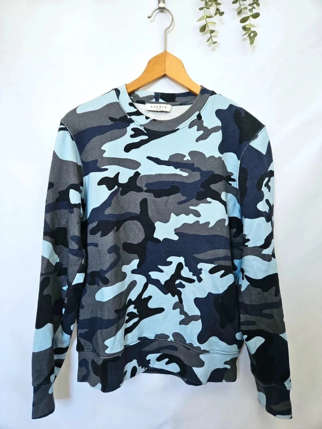 Sweat-shirt camouflage Sandro bleu taille S - Photo 2/6