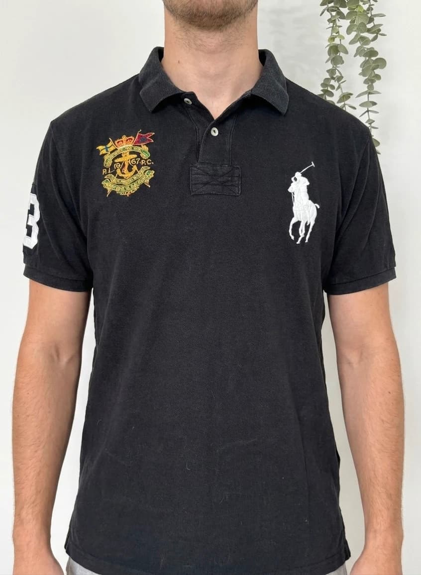 Polo custom fit Ralph Lauren noir big pony taille XXL - FP260264 - Photo 1/9
