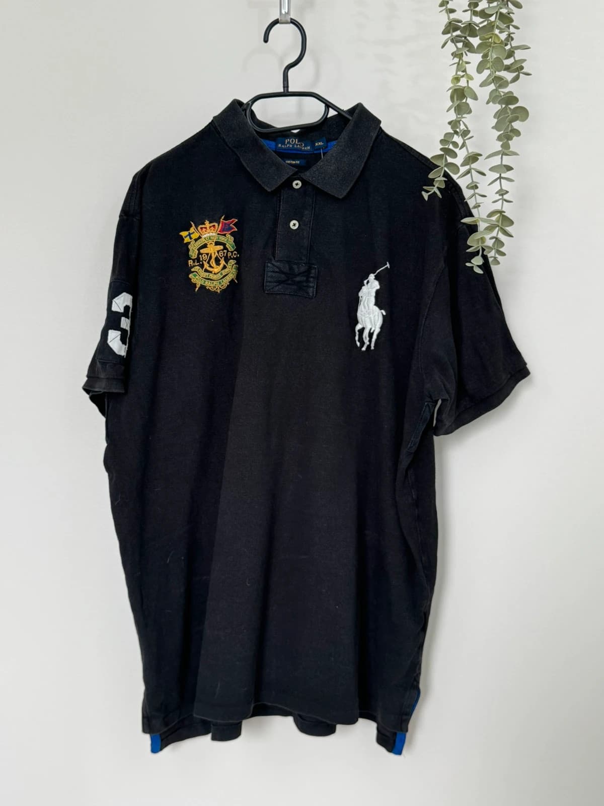 Polo custom fit Ralph Lauren noir big pony taille XXL - FP260264 - Photo 2/9