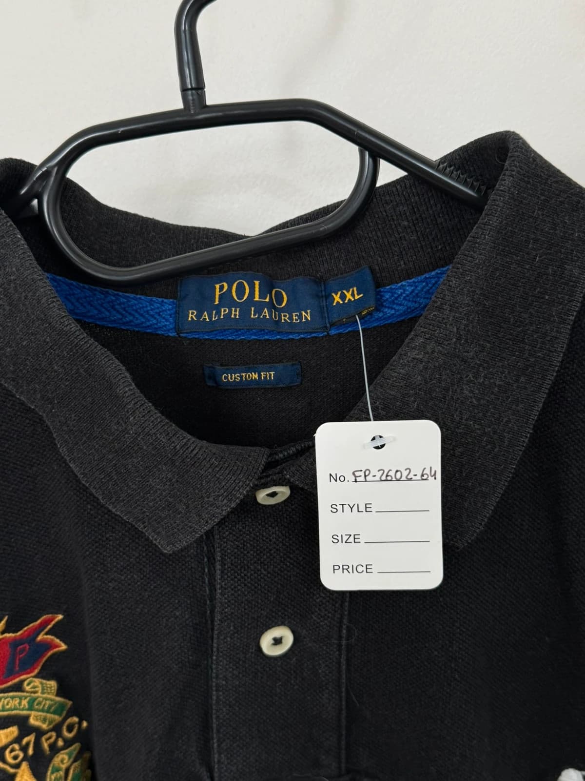 Polo custom fit Ralph Lauren noir big pony taille XXL - FP260264 - Photo 5/9