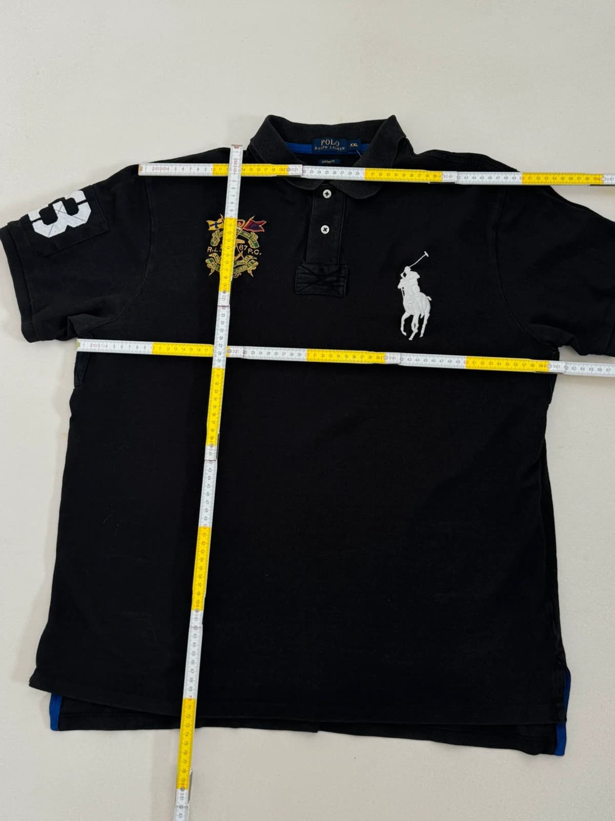 Polo custom fit Ralph Lauren noir big pony taille XXL - FP260264 - Photo 9/9