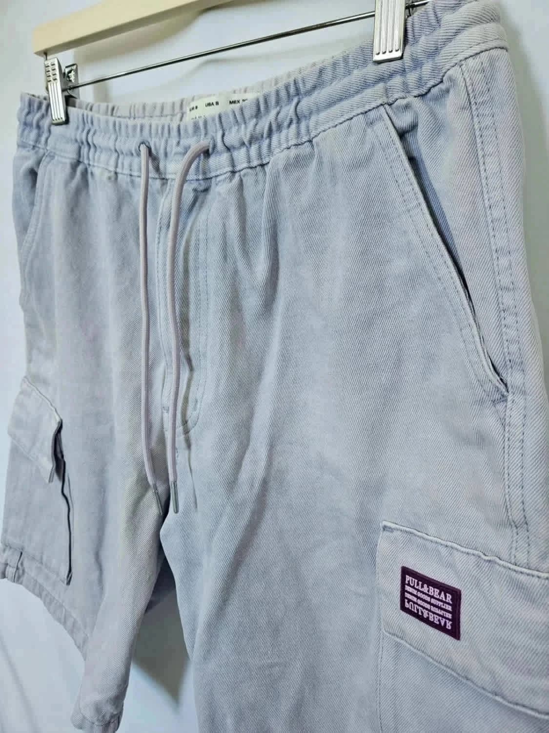 Short cargo élastique Homme Pull&Bear gris taille S - Photo 3/8
