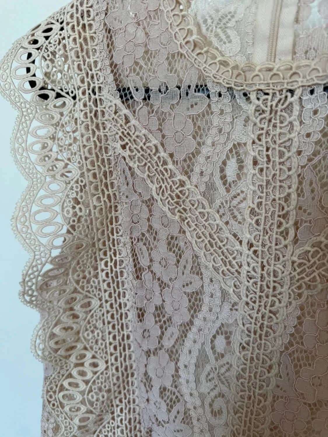 Top sans manches Zara en dentelle beige taille S - Photo 6/7