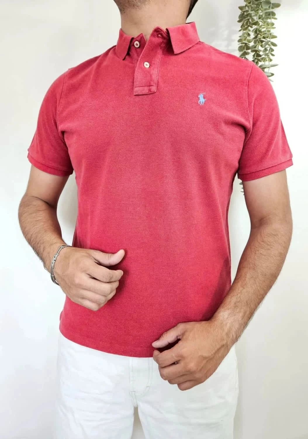 Polo Ralph Lauren Classic Fit rouge logo brodé bleu taille L - Photo 1/8