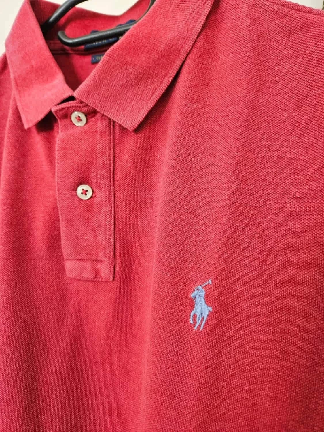Polo Ralph Lauren Classic Fit rouge logo brodé bleu taille L - Photo 4/8