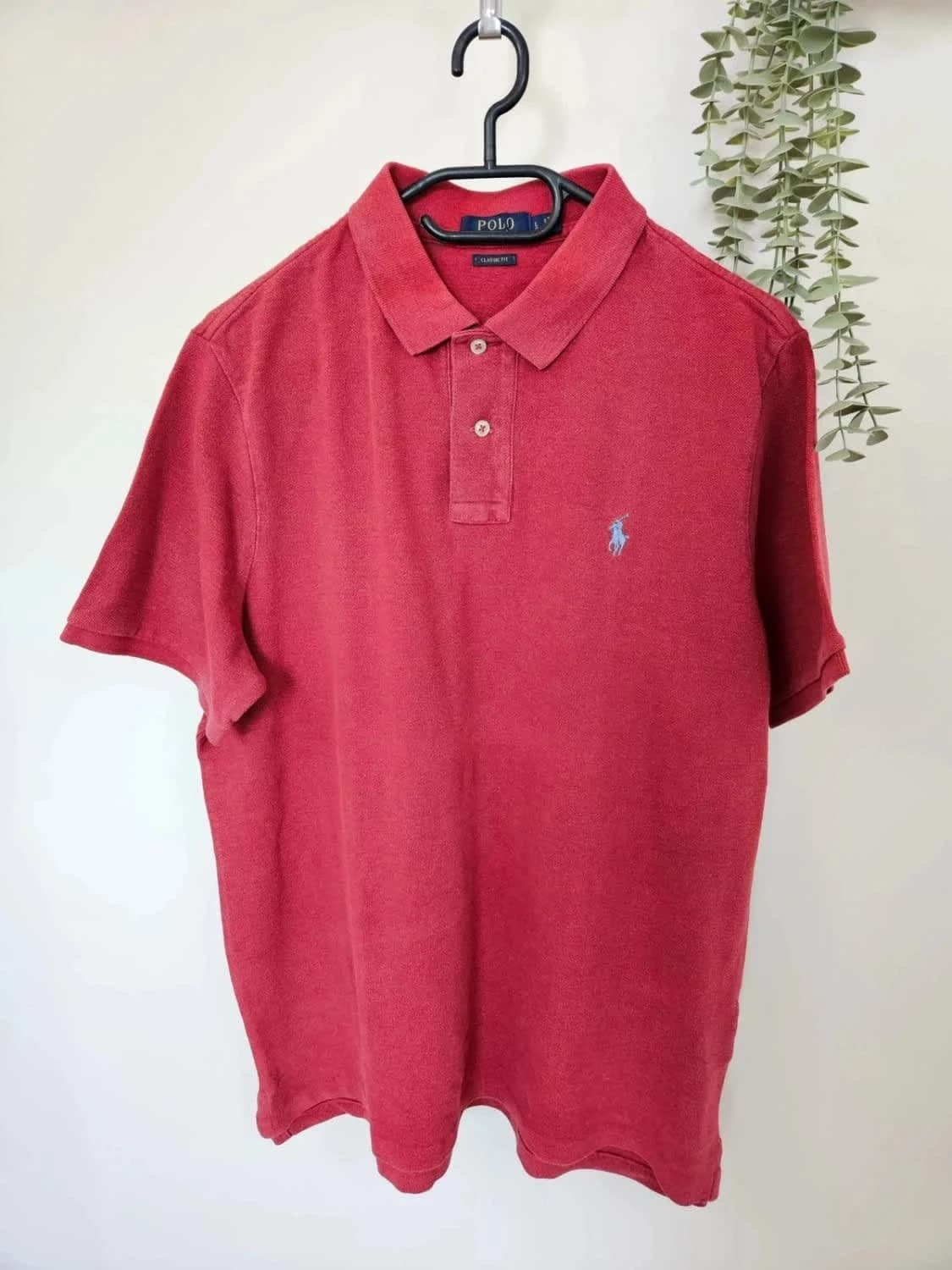 Polo Ralph Lauren Classic Fit rouge logo brodé bleu taille L - Photo 2/8
