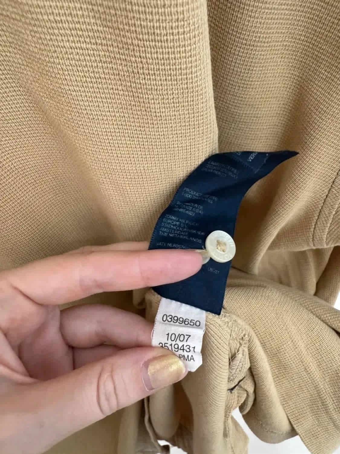 Polo coton Tommy Hilfiger beige taille L - FP251215 - Photo 7/13