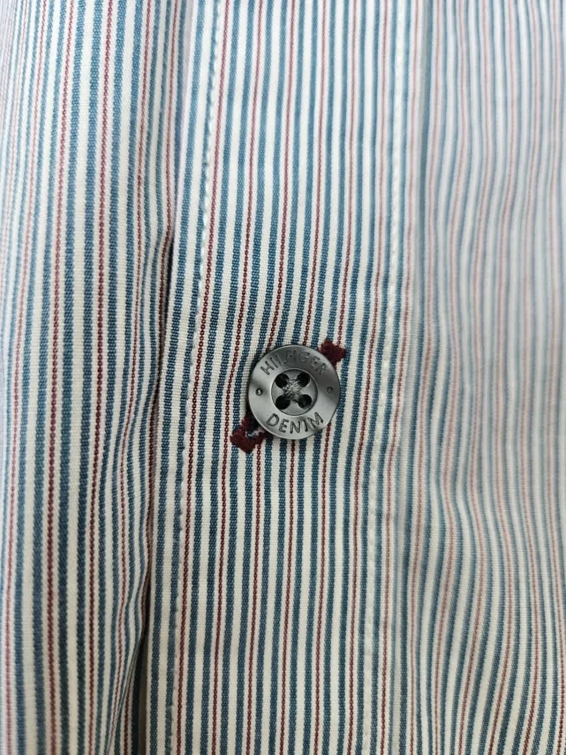 Chemise Tommy Hilfiger Denim rayée bleu taille XXL - Photo 6/10