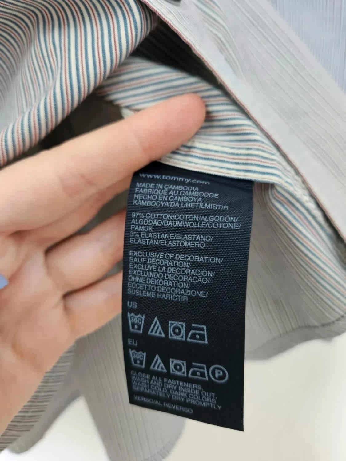 Chemise Tommy Hilfiger Denim rayée bleu taille XXL - Photo 8/10