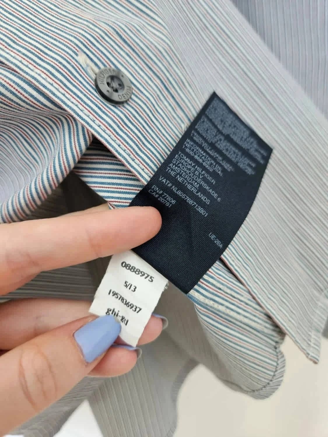 Chemise Tommy Hilfiger Denim rayée bleu taille XXL - Photo 9/10