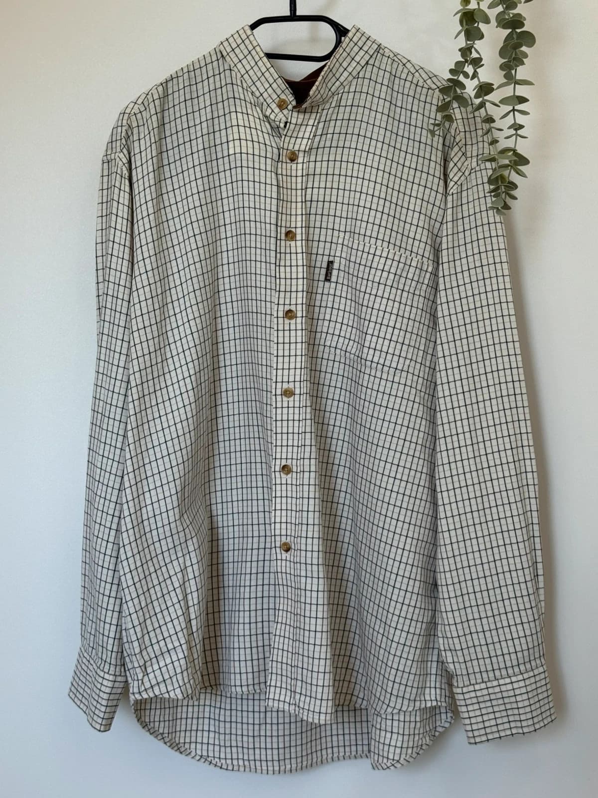 Chemise Barbour carreaux beige écru col velours XL coupe droite - FP260358 - Photo 2/9