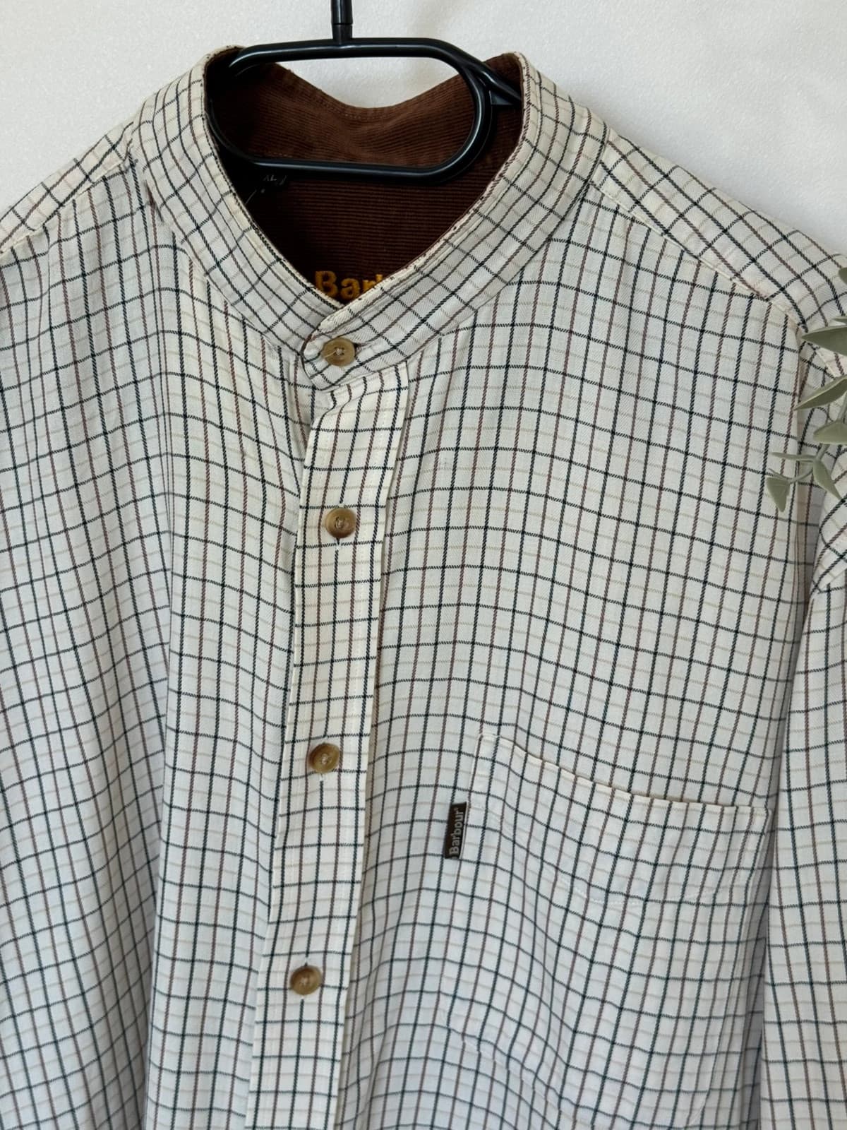 Chemise Barbour carreaux beige écru col velours XL coupe droite - FP260358 - Photo 4/9