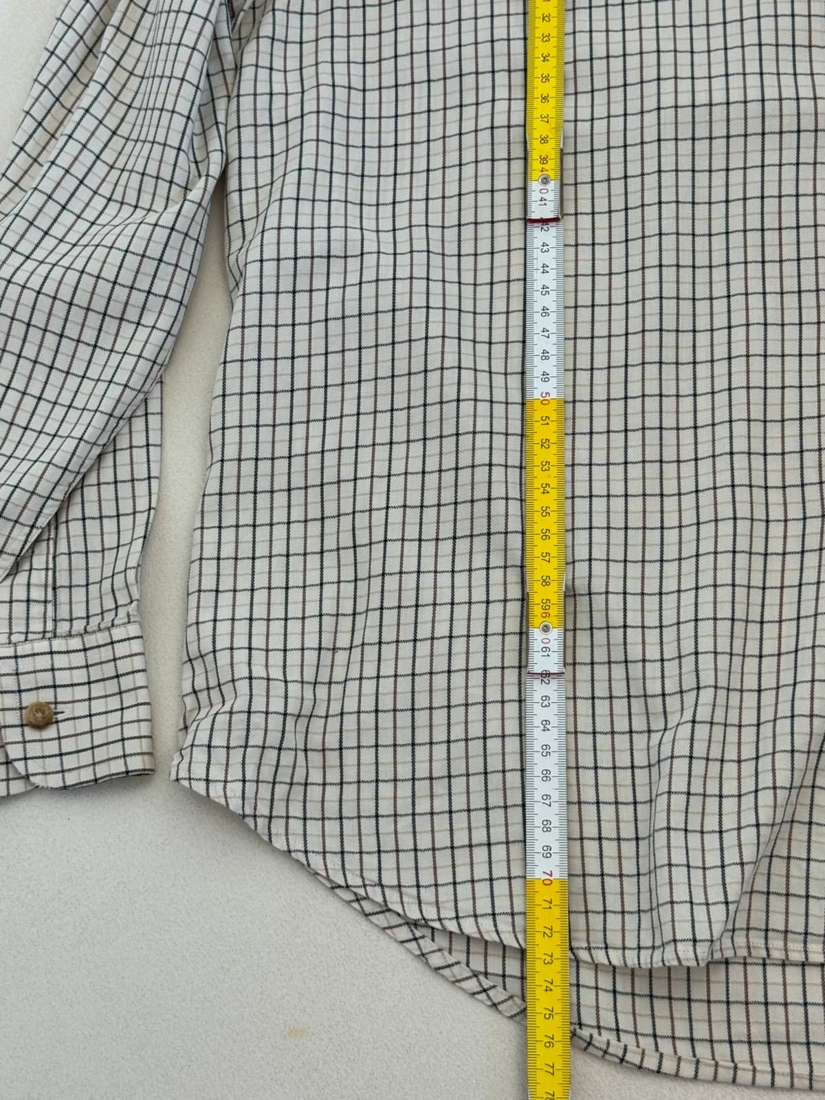 Chemise Barbour carreaux beige écru col velours XL coupe droite - FP260358 - Photo 9/9