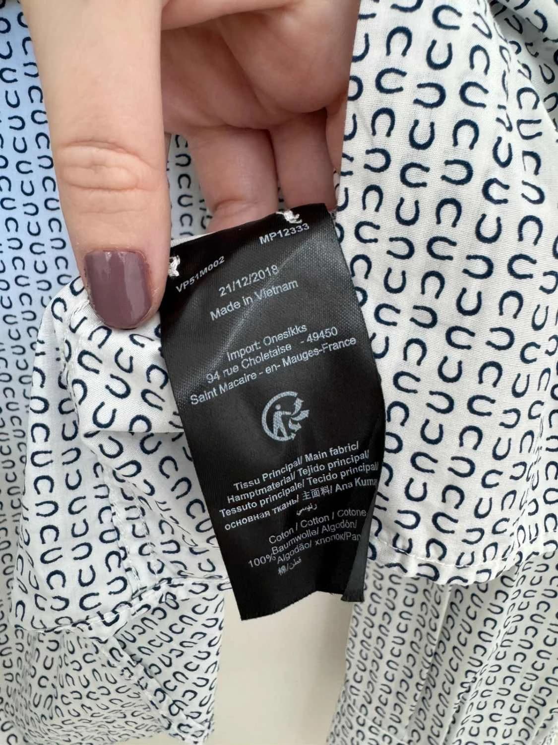 Chemise regular IKKS Men blanc motifs bleu marine fers à cheval taille M - SC260118 - Photo 7/9