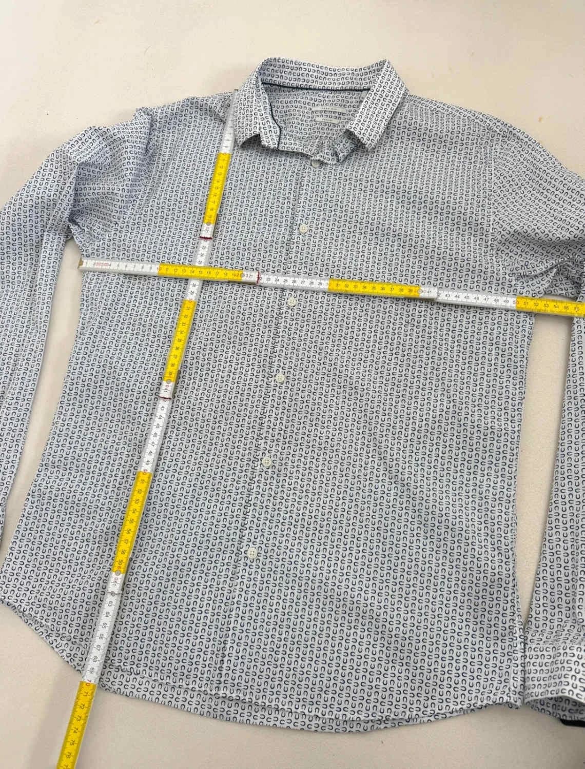 Chemise regular IKKS Men blanc motifs bleu marine fers à cheval taille M - SC260118 - Photo 9/9