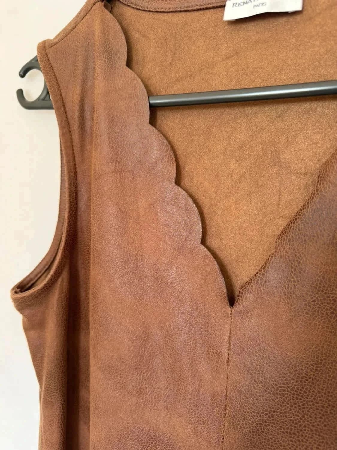 Robe sans manches effet cuir marron Renatto Benne taille 38 - Photo 4/5