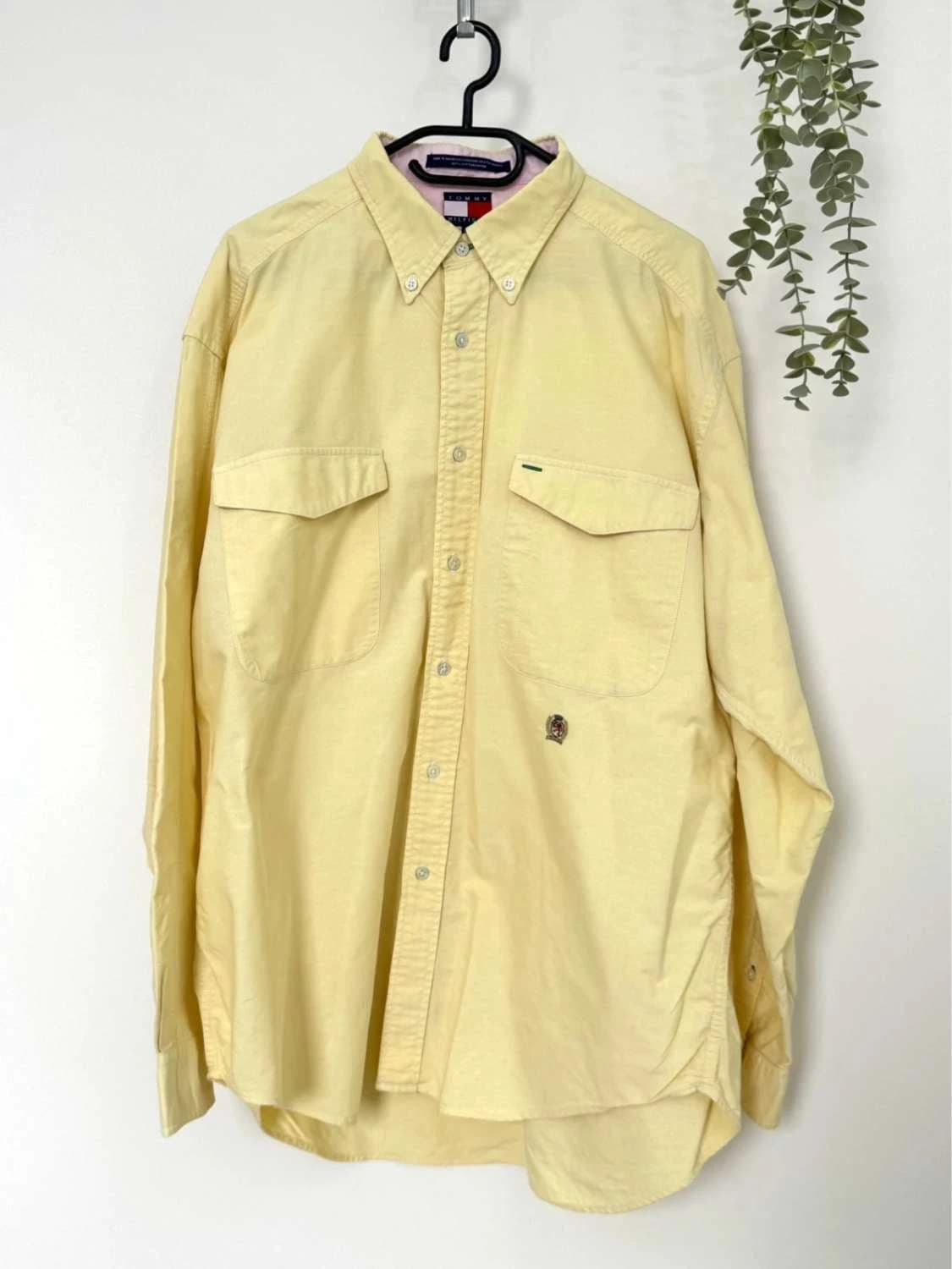 Chemise coton oxford Tommy Hilfiger jaune bouton col taille XXL - FP260164 - Photo 2/8